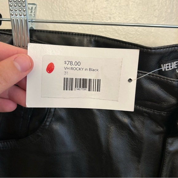 NWT Velvet Heart Black Midi Faux Leather Skirt with Middle Slit Size 31 - Picture 8 of 10